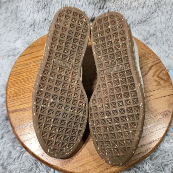 Puma Classic Suede Kids Size 6.5C Tan Spackled Gum Soles Lace Up LowTop Shoes - Picture 6 of 12